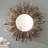 Round Driftwood Framed Sunburst Wall Mirror