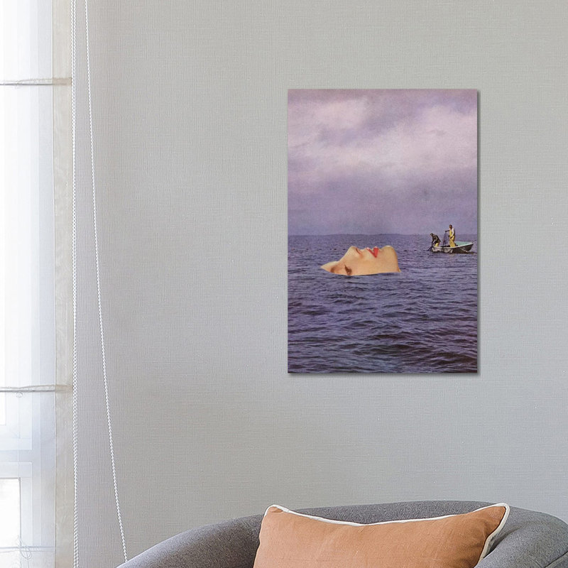 Richard Vergez " Undercurrent " by Richard Vergez, 26" H x 18" W x 1.5" D, Black Framed Canvas, No Mat