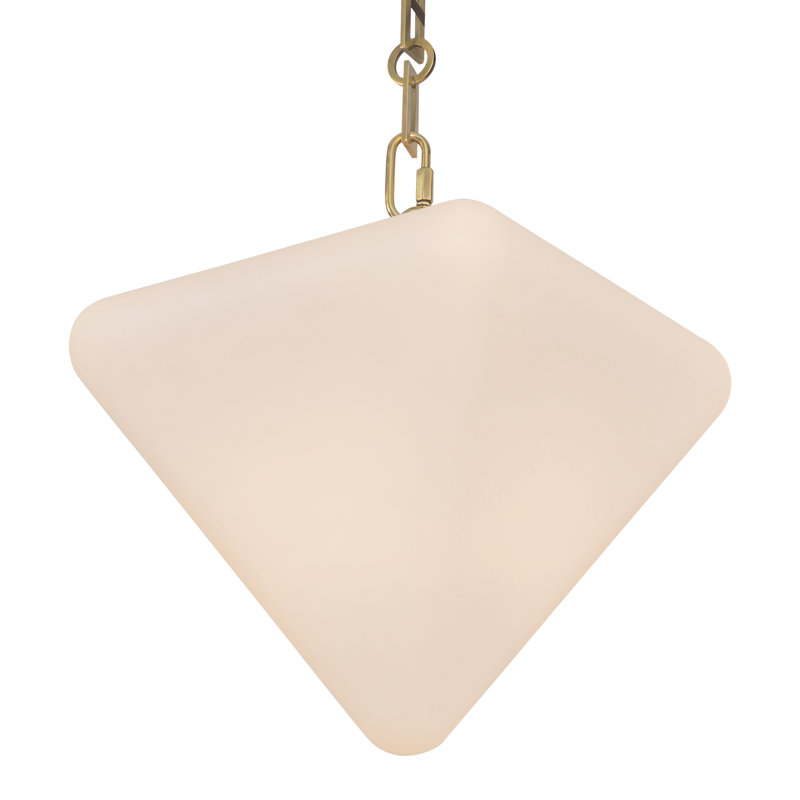 Mineral 5-Light Brass dimmable LED Chandelier, Opal Glass, Brass