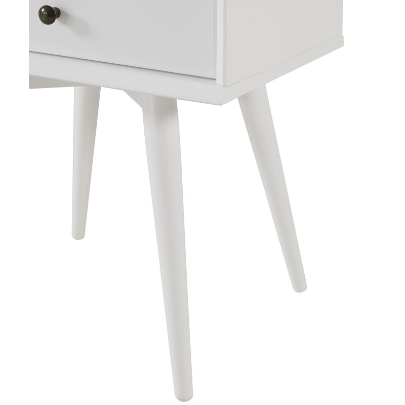 Table de chevet à 2 tiroirs Ashlie, Blanc