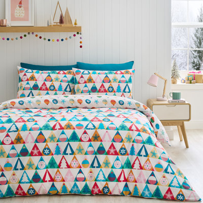Christmas Geo Reversible Duvet Cover Set