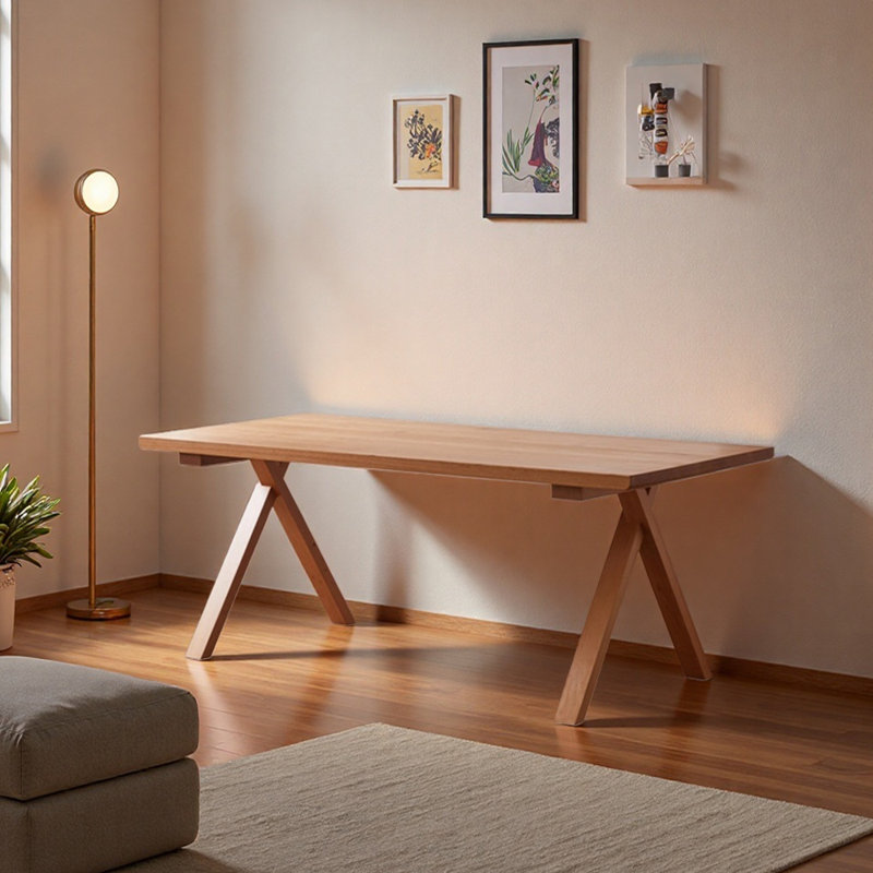Bureau simple et multifonctionnel en bois de cerisier, H 29,52 po x l 78,74 po x P 31,49 po
