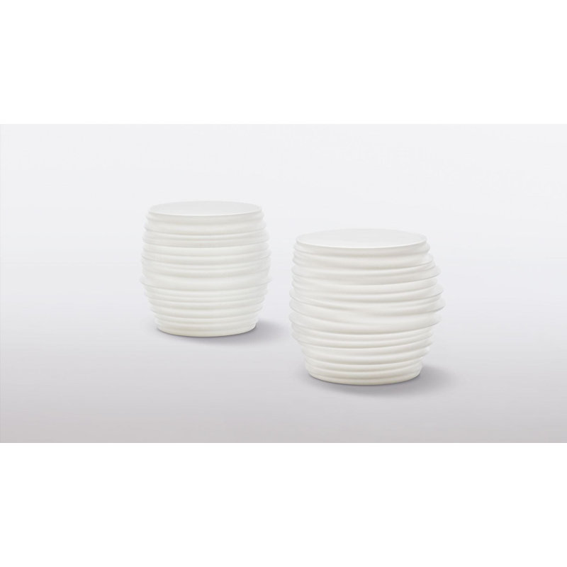 Babylon Outdoor Round Side Table, Chalk