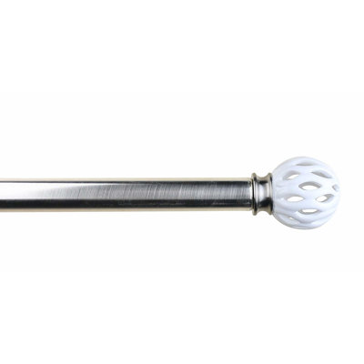 Tringle à rideaux simple en céramique blanche et drapée Gayton