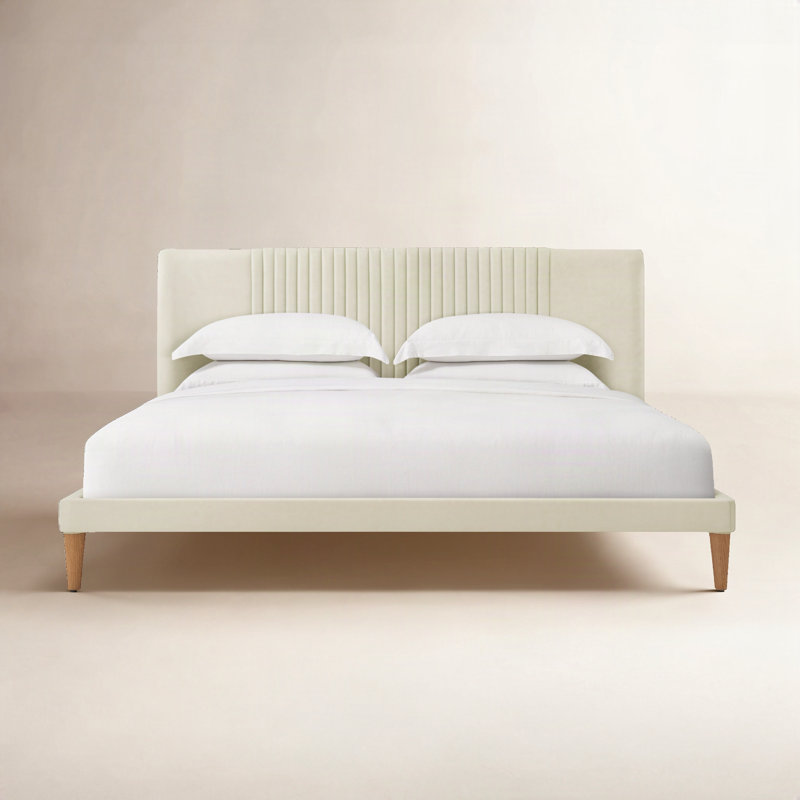 Kyoto Leather Bed, White, King