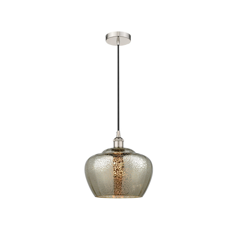 Luminaire suspendu simple à 1 lumière Noille, Nickel poli