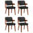 Mid-Century Modern Faux Leather Upholstered Dining Arm Chairs Set of 4, Wood Frame Side Chairs for Dining Room, Kitchen and Living Room-442372199-447999986