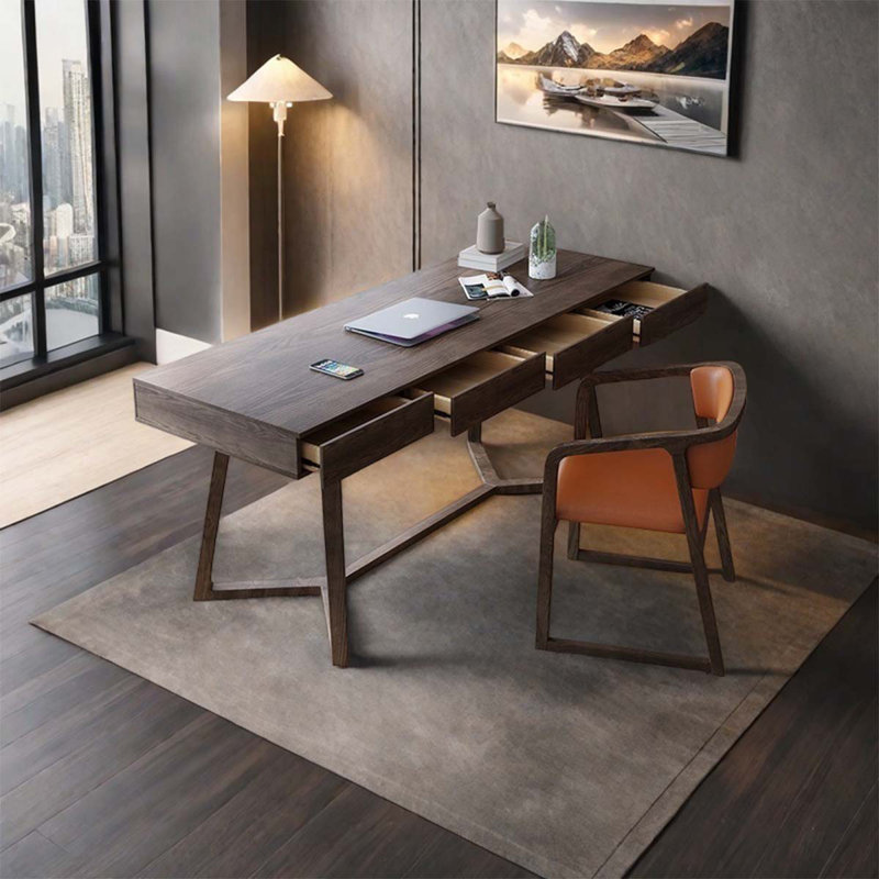 Bureau d'ordinateur en bois massif, H 29,5 po x l 78,74 po x P 23,62 po