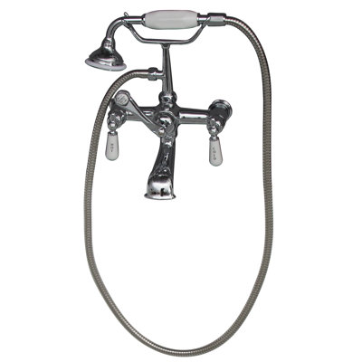 Triple Handle Wall Mounted Clawfoot Tub Faucet Trim with Diverter and Handshower -  Barclay, 4602-PL-CP