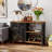 Bluffton Wine Bar Cabinet for Glasses, Sideboard with Doors-10014973