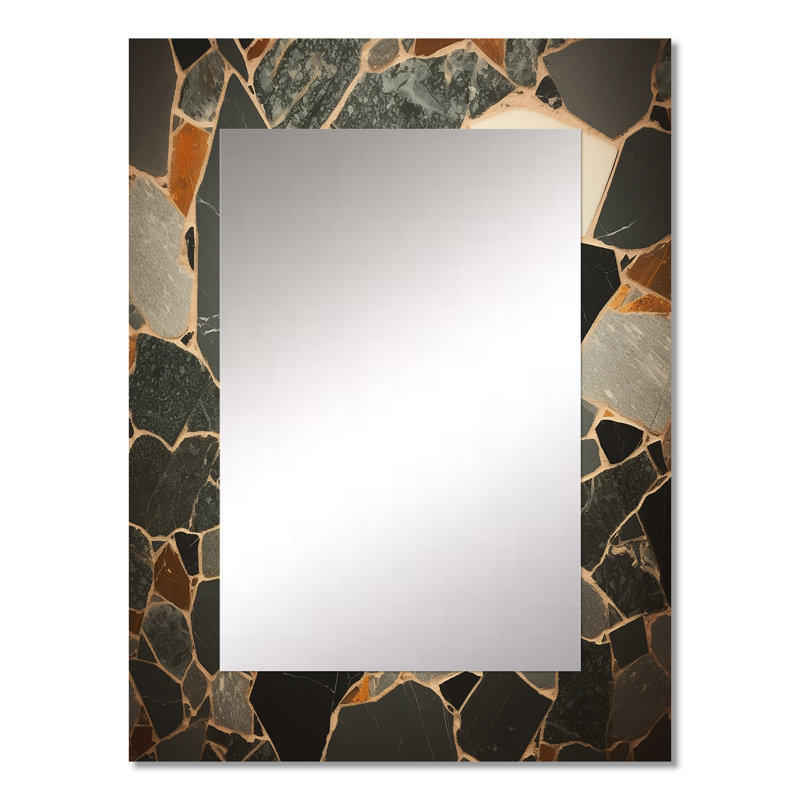 Gris abstrait Harmony In Tiles III, 32 po x 24 po