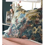 Floral Linen Reversible Throw Pillow