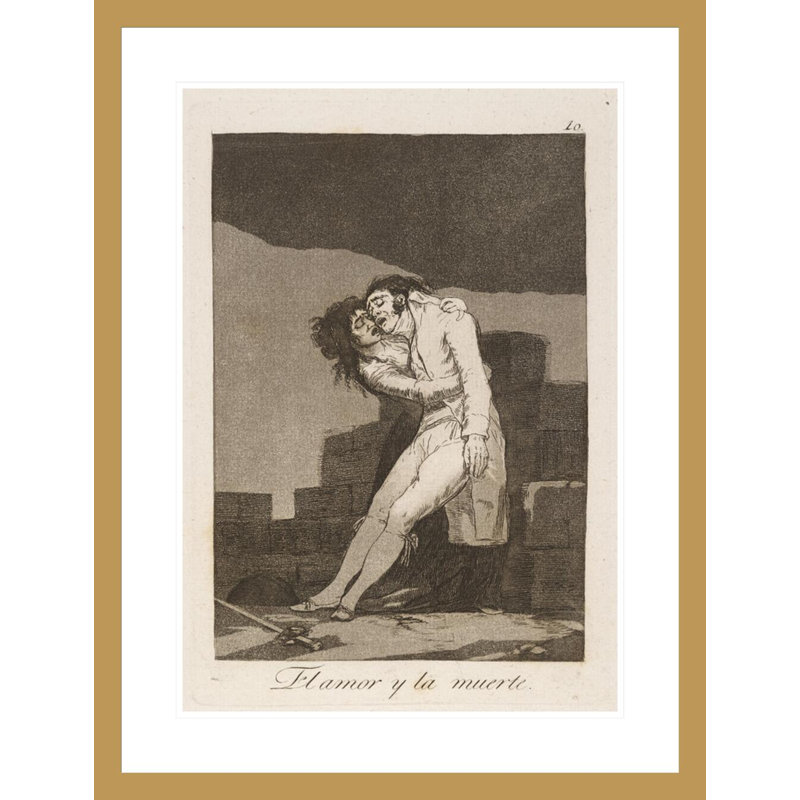 El Amor y la muerte. (Amour et mort.) Par Francisco de Goya - Estampe numérique encadrée, H 29,5 po x l 22,54 po