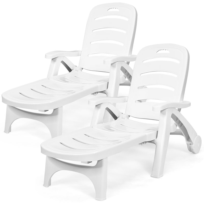 Anaias Outdoor Chaise Lounge, White