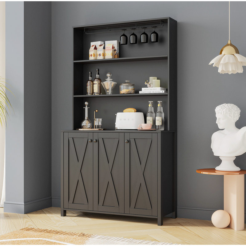 Gerarde 70.87'' Kitchen Pantry, Black