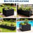 Modern Black Steel Raised Garden Bed, Extra Long Planter Box with Removable Dividers-1845490494