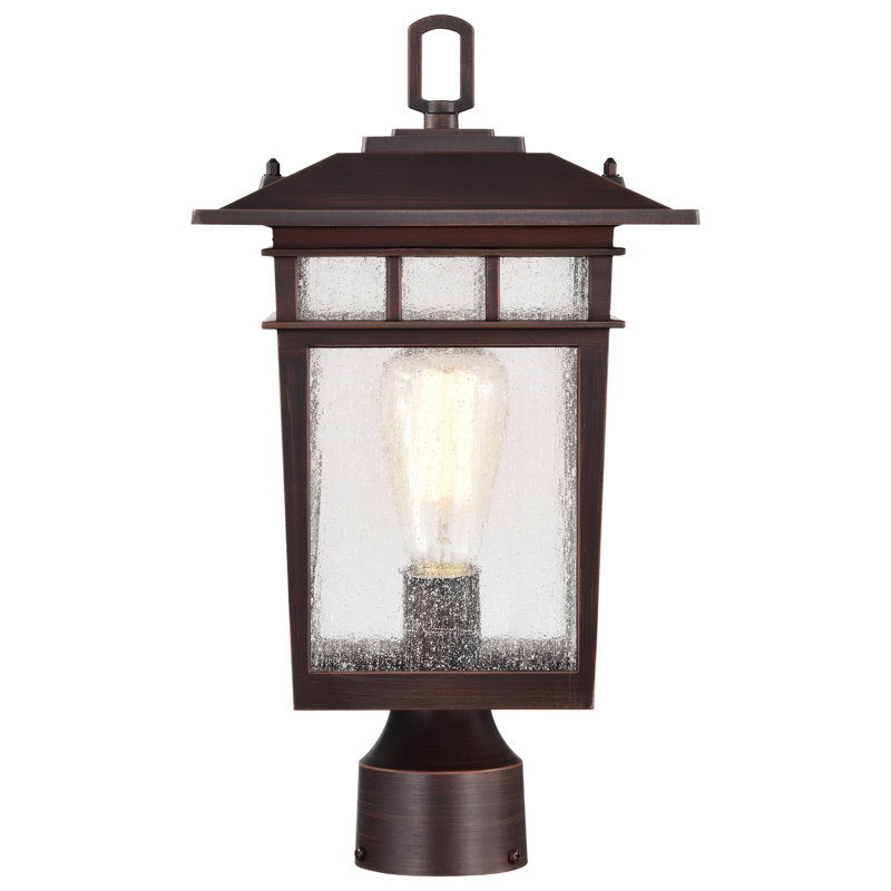 Tête de lanterne câblée 1 lumière, H 16,14 po x l 9 po x P 9 po, Bronze rustique