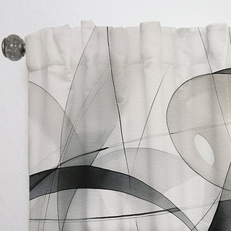 Abstrait neutre Neutre XV - rideau moderne - velours obscurcissant - 1 panneau, L 52 po x L 90 po