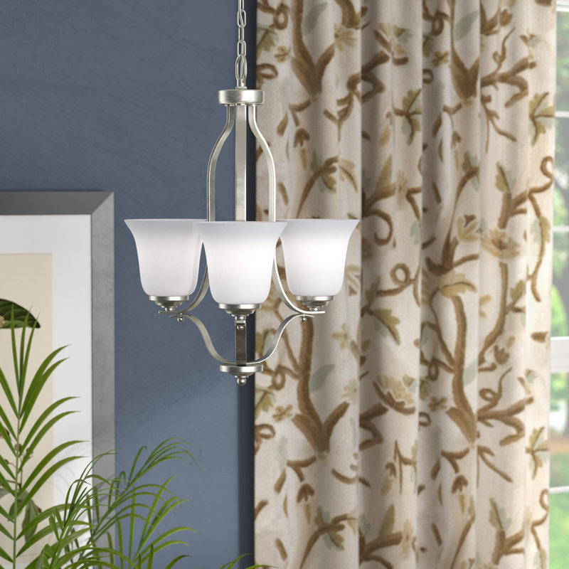 Emmons Three Light Chandelier from Generation Lighting , Brushed Nickel, No