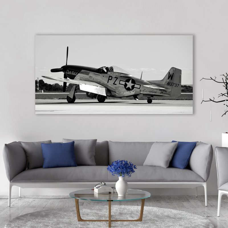 P-51 Mustang Fighter Plane, impression sur toile, P-51, H 24 po x l 48 po