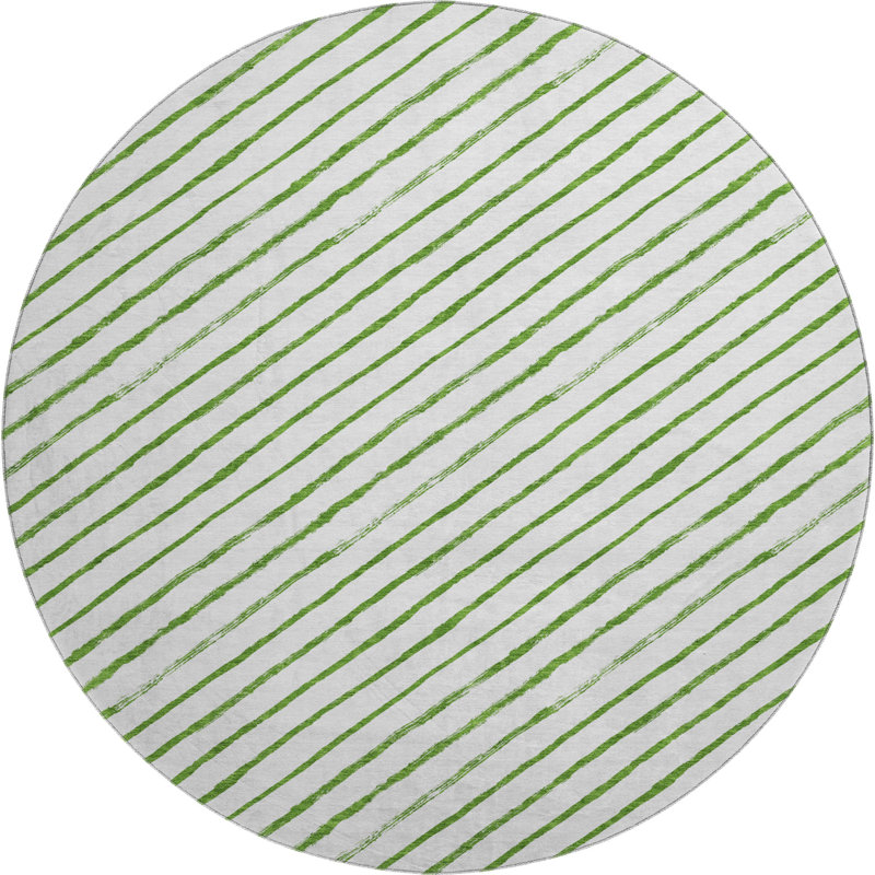 Premium Machine Washable Dockside AMF1819 Striped Holiday Rug, Round 8'