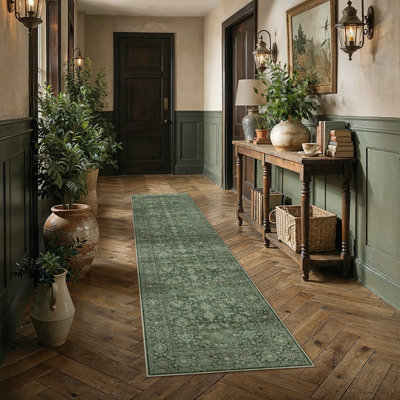 Tapis vert délavé Zuri