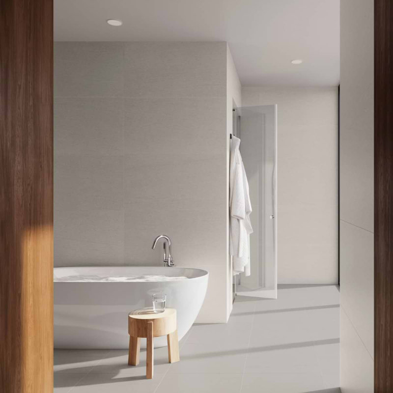 Caldaria 12x24 Matte Stone Look Porcelain Tile, Ivory White