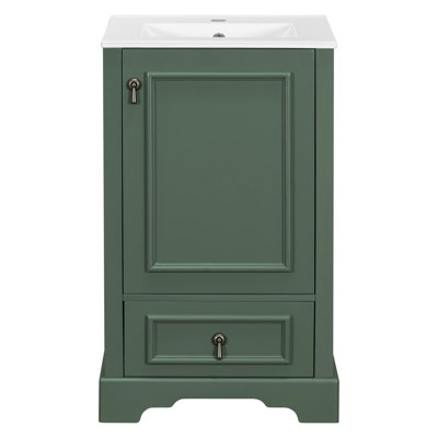 Meuble-lavabo moderne 20 po avec comptoir en céramique