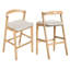 Tabouret de bar d'intérieur en bois d'hévéa Balmain, ensemble de 2-710447162