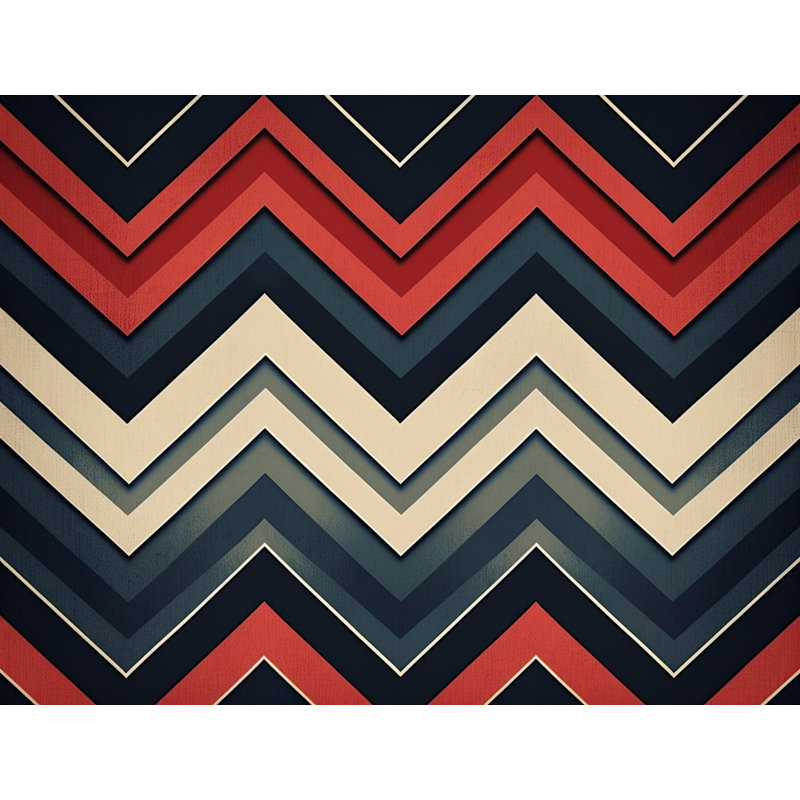 Chevron Comforter, Twin Extra Long Comforter, Navy/Red