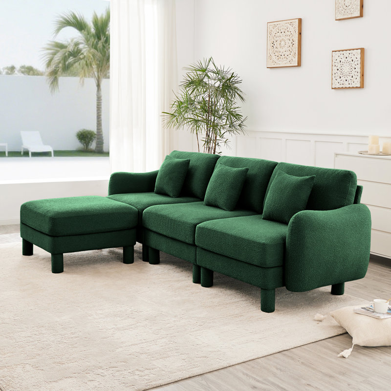 Canapé modulaire Boucle, Orienté à droite, Vert