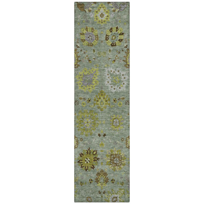 Machine Washable Indoor/Outdoor Mattis ACN2289 Damask Rug