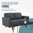 Kernis Modern 2-Seater Loveseat Sofa Upholstered Living Room Couch with Birch Wood Legs, Premium Leather or Mesh Foam Cushions for Home and Living Room-1904411211
