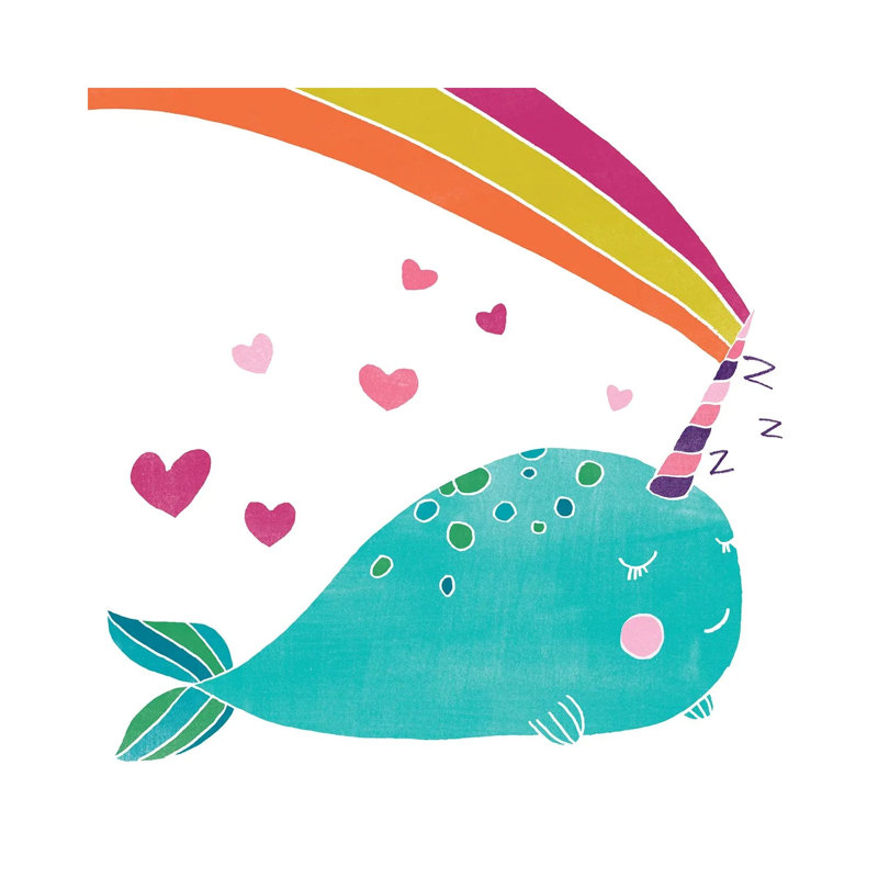 Happy Narwhals III by June Erica Vess - Wrapped Canvas Print, 30.48cm H x 30.48cm W x 1.91cm D