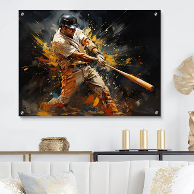 Baseball abstrait Home Run - Sport baseball acrylique, art mural