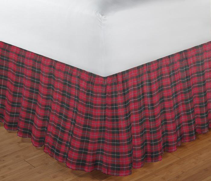 Homespun Star Ruffled Bed Skirt, Queen