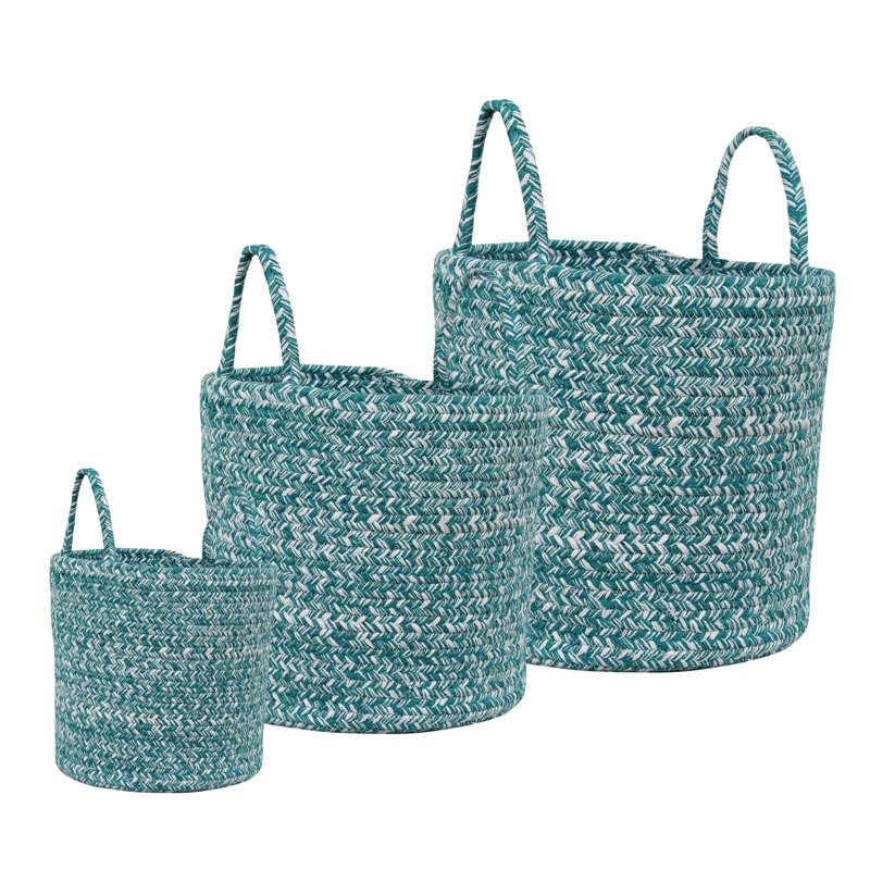 Ensemble de paniers en tissu 3 pièces Rustica, Vert
