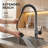 15.35 In. Single Handle Pull Down Sprayer Kitchen Faucet Commercial Sink With 360° Swivel Spout & Deck Plate-116078892