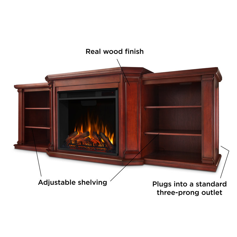 Valmont 74'' TV Stand with Fireplace, White