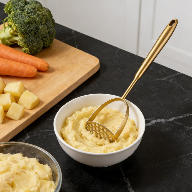 Purée de pommes de terre de 14 pouces, polyvalente idéale pour les pommes de terre, les haricots, les légumes et les fruits
