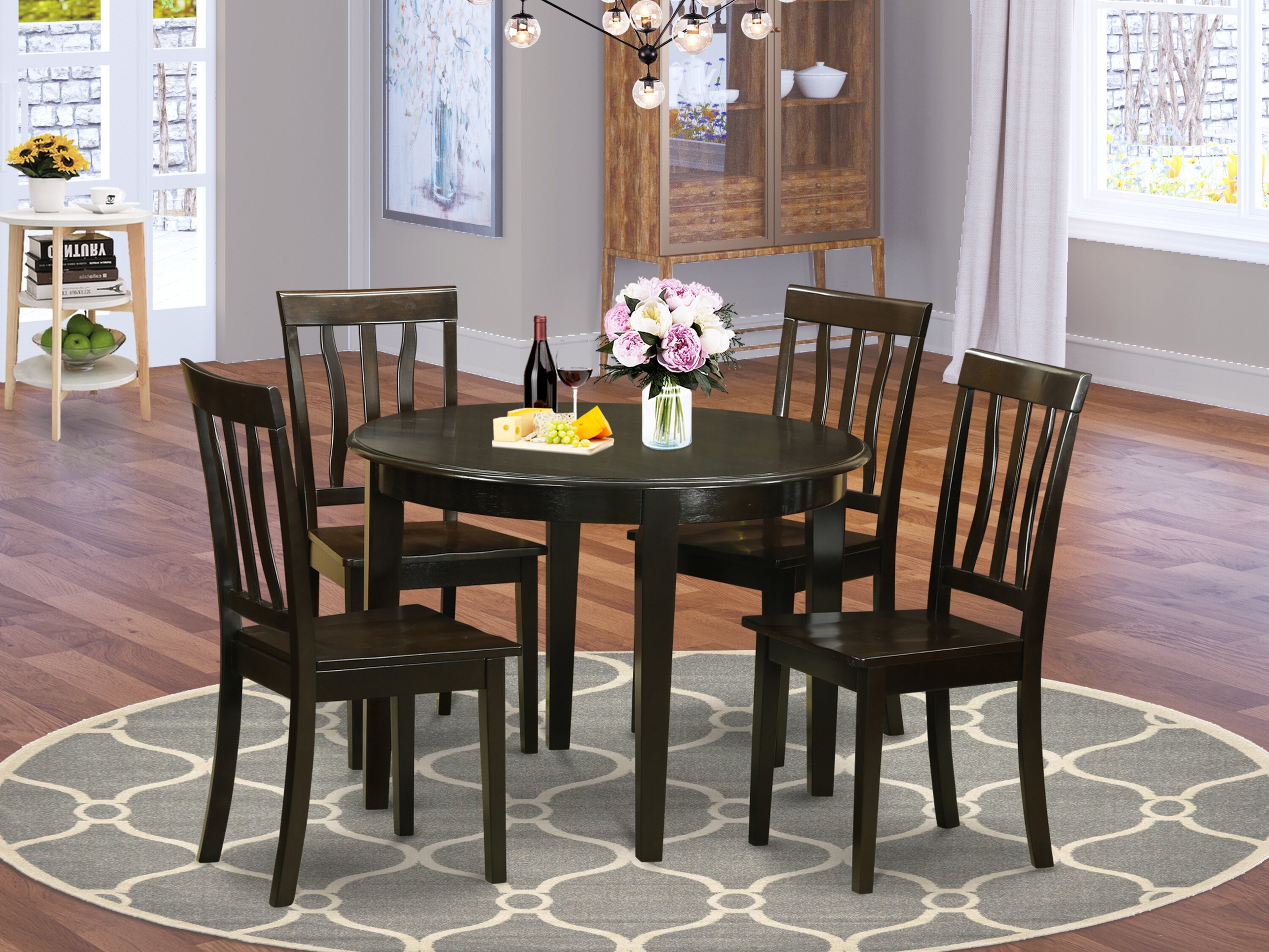 Winston Porter Toothman Rubberwood Solid Wood Dining Set | Wayfair