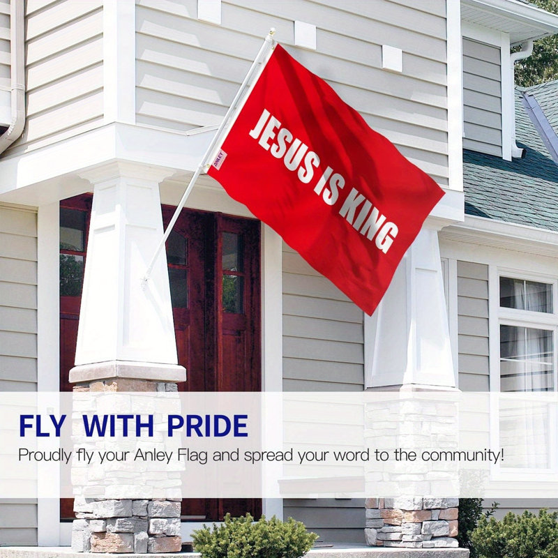 Fly Flyeze 3x5 Pieds Jésus est roi, drapeau - drapeaux blancs en polyester