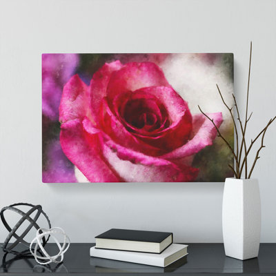 Pink Rose Flower Vol.7 - Wrapped Canvas