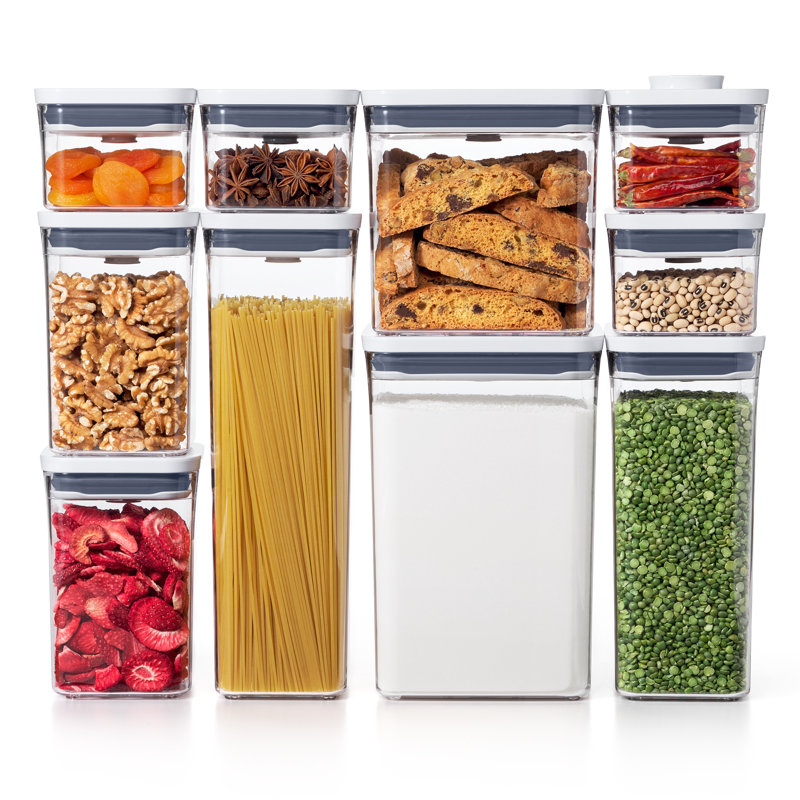 Clear BPA-Free 10-Piece Rectangular Food Storage Set