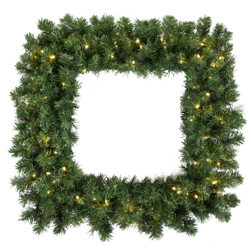 Couronne de Noël artificielle Grand Teton Square, H 30 po x l 30 po x P 3 po, Non