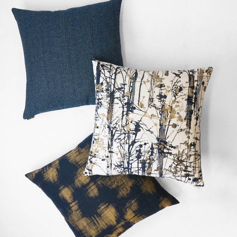 Coussin décoratif Swagster, Saphir, Carré 22 po