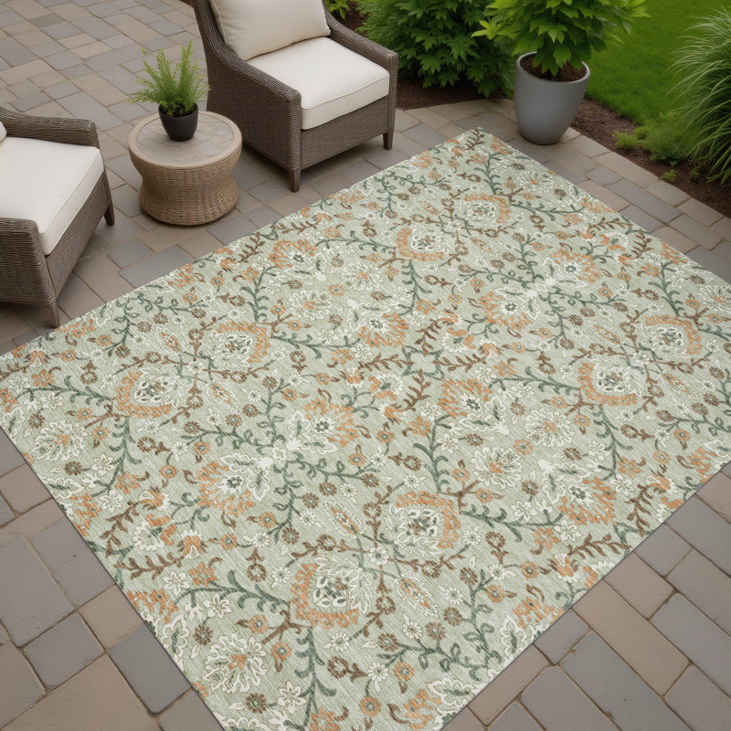 Machine Washable Indoor/Outdoor Chantille ACN2634 Global Rug, Celery, 3' x 5'