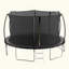 Trampoline de 14 pi (coussin de couleur double face), trampoline pour enfants et adultes avec filet et échelle, poteau de clôture incurvé