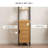 Natural Slim Storage Cabinet with Shelves, Modern Black Frame and Vented Door