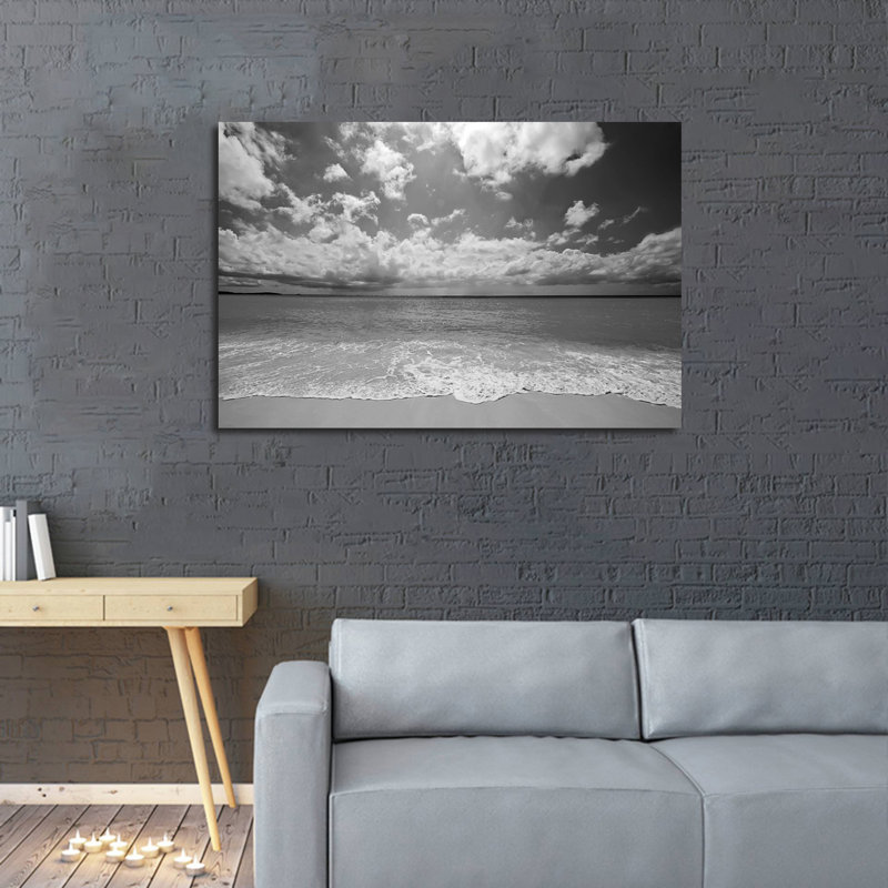 Plage nuageuse - impression sur toile tendue, H 22 po x l 30 po x P 1 po